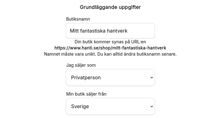 Grundläggande butiksuppgifter