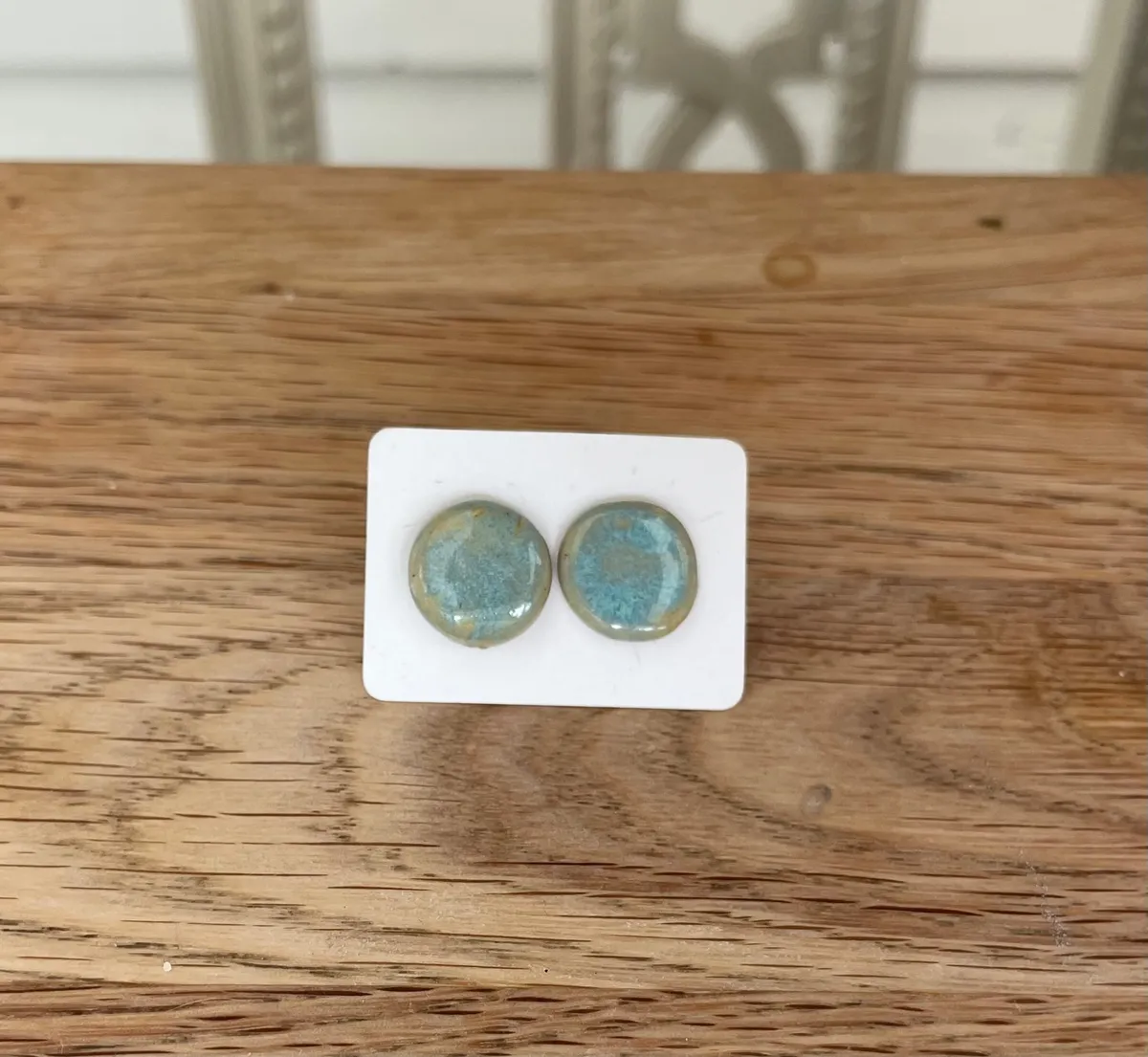Keramik +silver örhängen 13mm