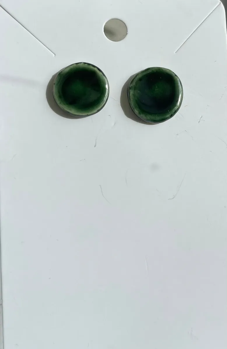 Keramik +silver örhängen 13mm