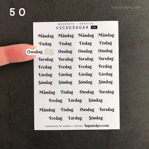 Stickers – Veckodagar