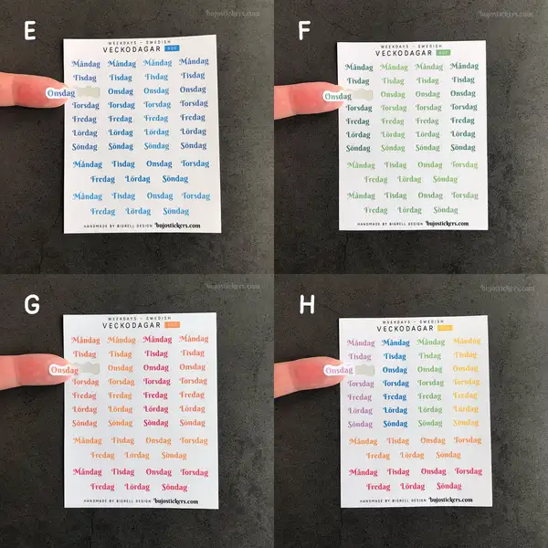 Stickers – Veckodagar