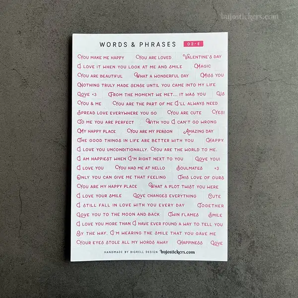 Stickers – Textremsor: Love, romance & Valentine's day