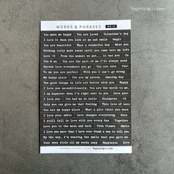 Stickers – Textremsor: Love, romance & Valentine's day