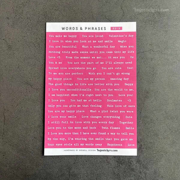 Stickers – Textremsor: Love, romance & Valentine's day