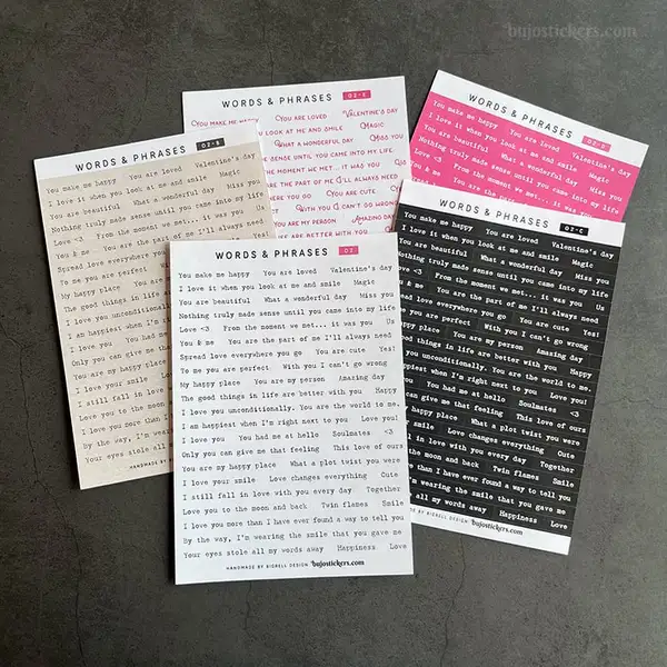 Stickers – Textremsor: Love, romance & Valentine's day