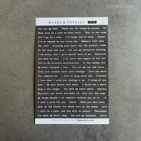 Stickers – Textremsor: Love & romance