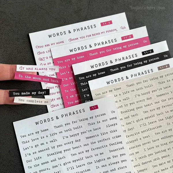 Stickers – Textremsor: Love & romance