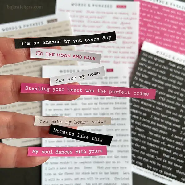 Stickers – Textremsor: Love & romance