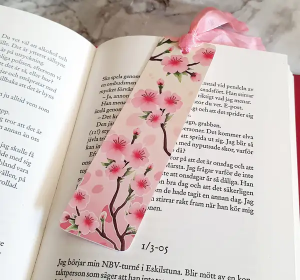 Fina körsbärsblommor sakura, Handgjorda bokmärken