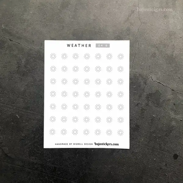 Stickers – Vädersymboler Sol – fyra färger