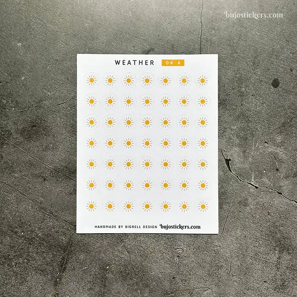 Stickers – Vädersymboler Sol – fyra färger