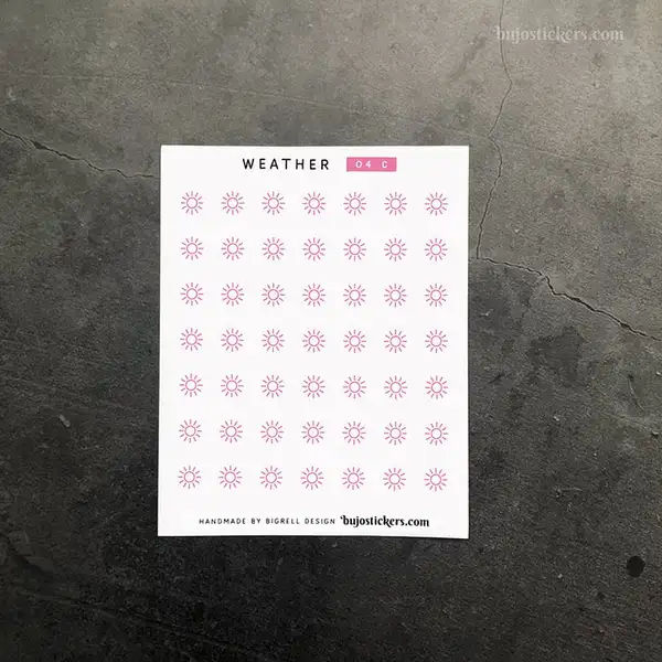Stickers – Vädersymboler Sol – fyra färger