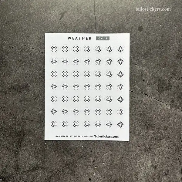 Stickers – Vädersymboler Sol – fyra färger