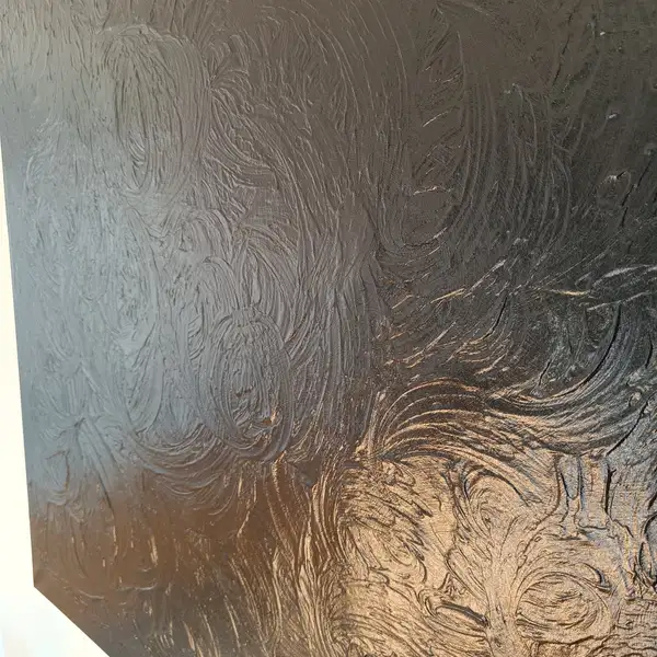 Swirl Away – En Oändlig Rörelse i Svart Glans (100x100 cm)