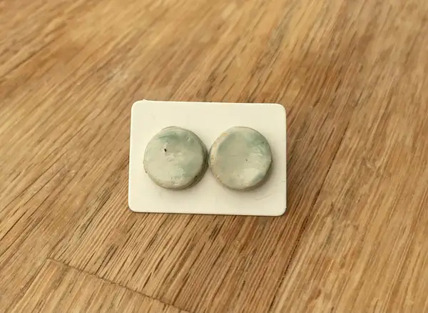 Keramik + silver örhängen 13mm