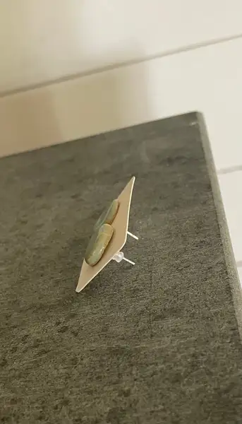 Keramik + silver örhängen 13mm