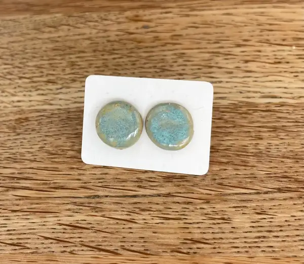 Keramik +silver örhängen 13mm