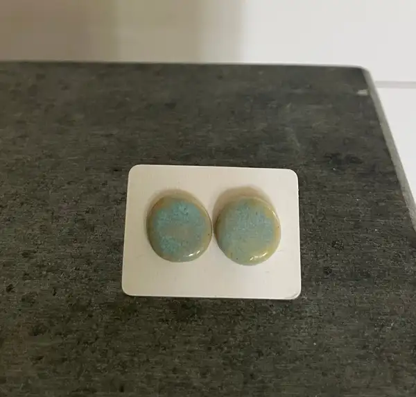 Keramik +silver örhängen 13mm